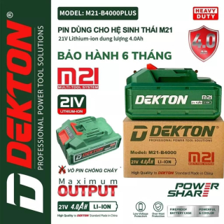 Pin Dekton đà nẵng 4Ah-21V chân pin Makita mã M21-B4000PLUS